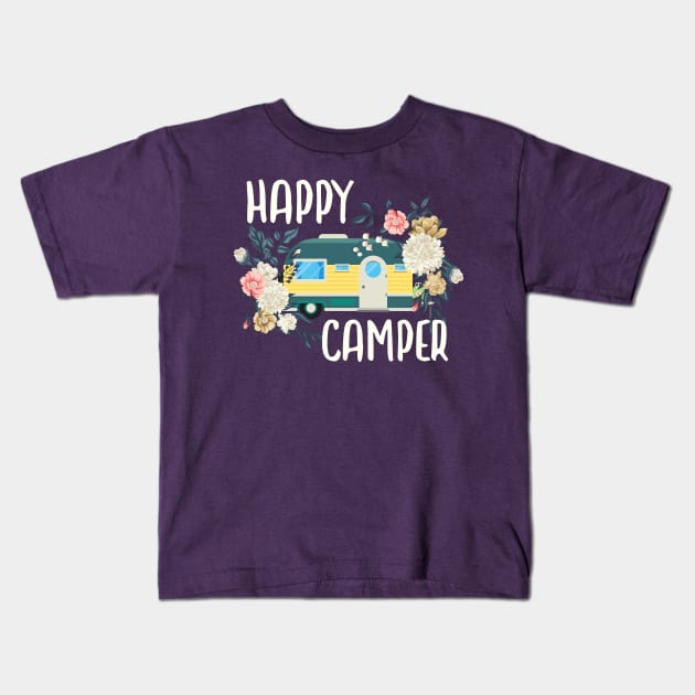 Happy Camper Kids T-Shirt by POD Anytime
